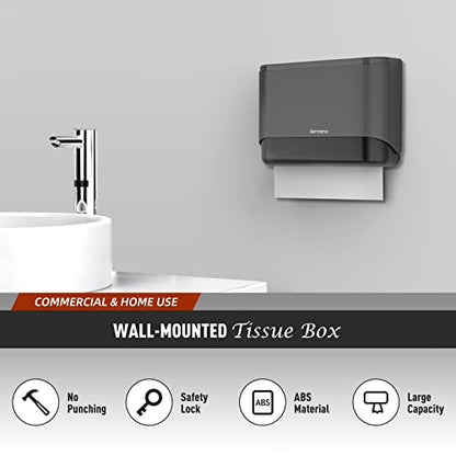 Wall Mount Paper Towel Dispenser, Multifold Paper Towels Dispenser with Key Lock Commercial Hand Paper Towel Holder for Bathroom (Gray) - color: Gray