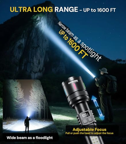 Esgreen Bright LED Rechargeable Flashlight High Lumen 20000 6 Inch - 2 Pack - size: 2 Pack - Small
