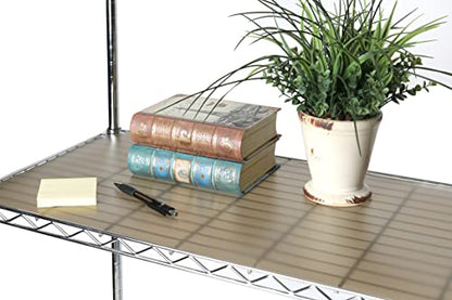 Seville Classics Heavy Duty Fitted Wire Shelf Liners Water-Resistant Protector Mat, Non-Adhesive, for Wired Shelves, Office, Kitchen, Garage (2 Pieces), Semi-Transparent Taupe, fits 30" x 14" Shelf - size: 30" x 14" shelf (2-pack)
