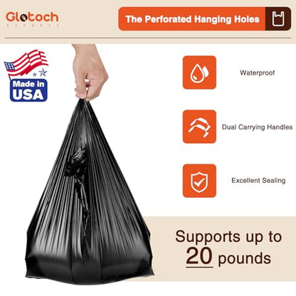 Glotoch 500 Count Plastic Shopping T-shirt Bags with Handles Black Plain - color: Pure Black