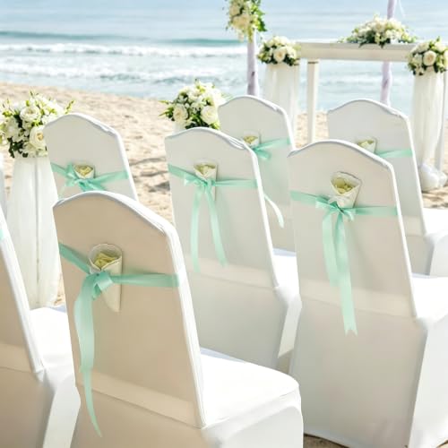 Mauproy Mint Green Satin Ribbon, 1-1/2 Inch, 50 Yards - color: Mint Green