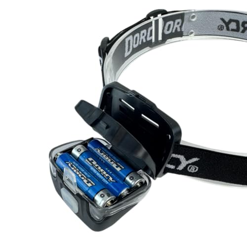 Dorcy 8-LED Adjustable LED Headlight Flashlight with Blinking Red Light Setting and Push Button Switch, Black (41-2095)