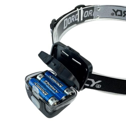 Dorcy 8-LED Adjustable LED Headlight Flashlight with Blinking Red Light Setting and Push Button Switch, Black (41-2095)
