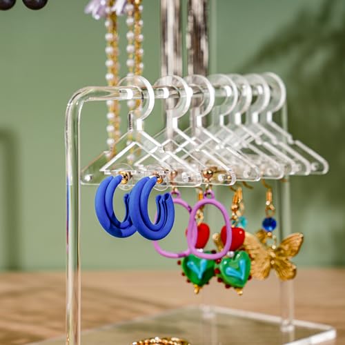 NiHome 2-Tier Earring Holder Organizer, 48 Pairs Acrylic Display, Clear - color: Clear, size: Without Tray