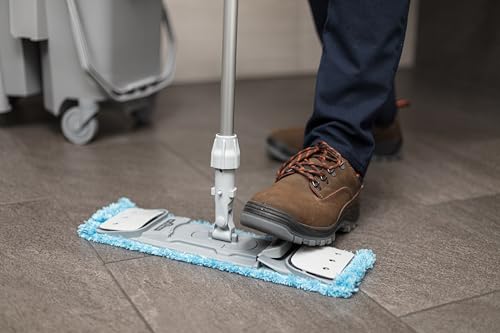 Unger Commercial SmartColor MicroMop 15.0, 16" Wet Microfiber Mop Pad, Reusable - Heavy-Duty Floor Cleaning, Blue - MM40B