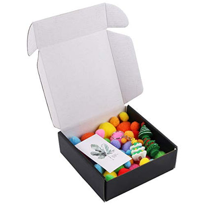 CABAX Recyclable Corrugated Box Mailers, Empty Cardboard Box Perfect for Shipping Small Packaging for Mystery Box Use - 6" x 6" x 2" - Kraft, Black - 2 Pack