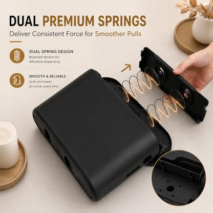 Multifold Paper Towel Dispenser Countertop, Hand Towel Dispenser - color: Black