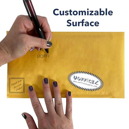 Kraft bubble mailers 100- Pack, #00-5" x 10" mailing envelopes, Padded shipping, Yellow mailing, paper bag, Yellow envelopes for packaging & shipping - size: #00 - 5" x 10"