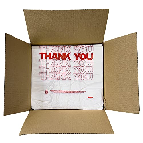 TashiBox 400Ct Plastic Bags with Handles, Thank You Bags - style: 400pcs