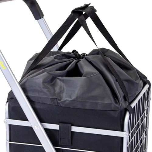 dbest Products Cruiser Cart Deluxe Premium Liner Bag 15. 5" X 17" X 20. 5" (Only Cover, Handcart not Included) Shopping Laundry with Easy Detachable Hook and Loop Attachments. - color: Black, style: Liner Bag