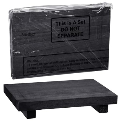 Nuogo Wood Pedestal Riser Stand for Kitchen Soap Tray,9 X 6 Inch,Black - color: Black, size: 9 x 6 Inch