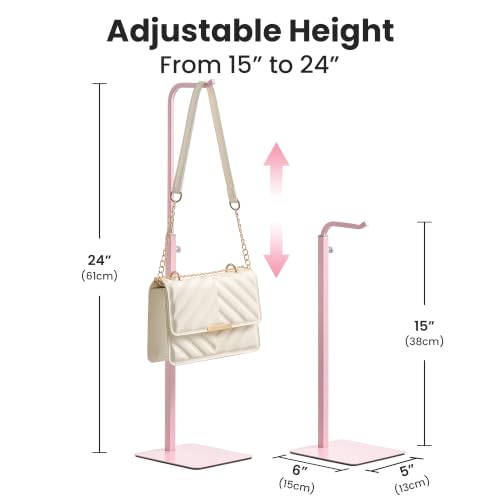 2-Pack Adjustable Tabletop Purse & Banner Display Stands, Pink - color: Pink