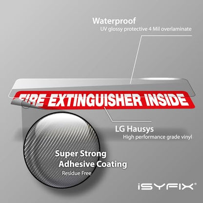 iSYFIX Fire Extinguisher Inside Sticker Sign, 12x2.5 Inch, Red, 10 Pack - color: Red, size: 12x2.5 (10 Pack)
