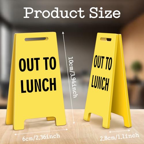 Funny Office Desk Accessories Decor OUT TO LUNCH Acrylic Mini Floor Do Not Disturb Sign Funny Cute Gag Office Decorations Gifts for Work Women - style: OUT TO LUNCH