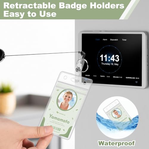 5 Pack Vertical Id Badge Holder with Retractable Reels, Clear PVC - style: 5 Set Clear Material