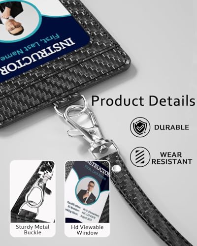 Carbon Fiber Work ID Card Holder, Customized with Logo - color: With Logo