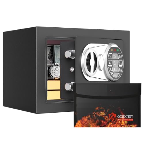 Goldenkey Small Kids Safe, Fireproof Digital Mini Safes, Money Safe Box, Black - color: Black - Fireproof
