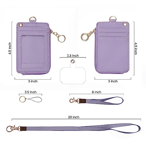 MONDO DESIGNS 2-in-1 ID Badge Holder Lanyard Wallet - Purple - color: Purple