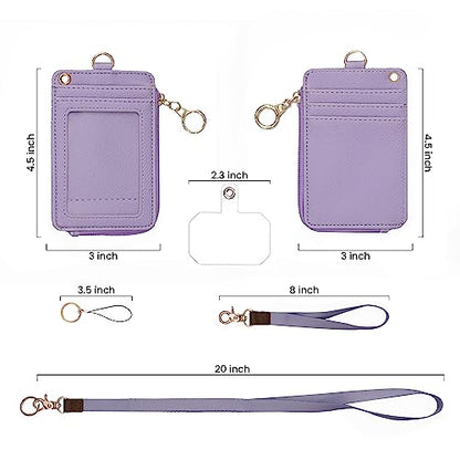 MONDO DESIGNS 2-in-1 ID Badge Holder Lanyard Wallet - Purple - color: Purple