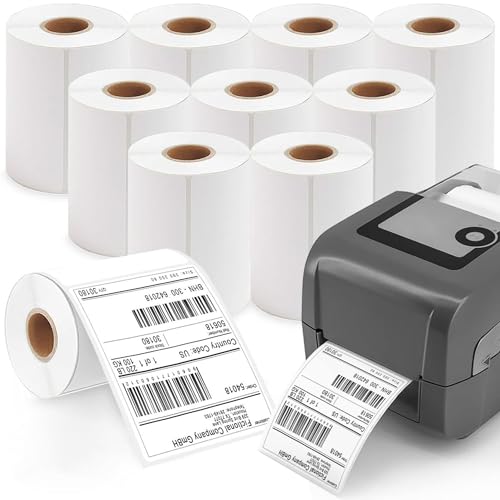 4” x 6” Direct Thermal Labels – 1000 Labels (2 Roll, 500 per Roll) Water & Oil Resistant, Permanent Adhesive – Compatible with Zebra, Rollo & Similar Printers (Not for DYMO) (2 Rolls) - size: 2 Rolls