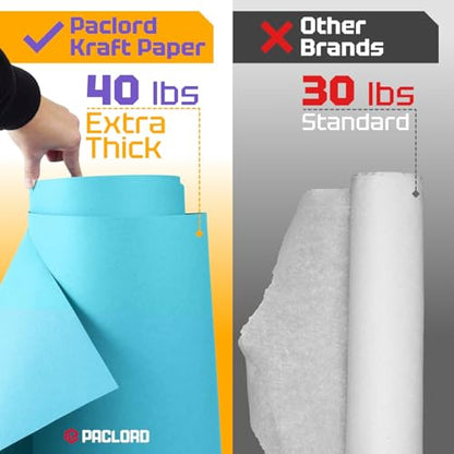 USA Made 18" x 8640" (720 ft) Light Blue Kraft Paper Roll, Large Size - color: Light Blue, size: 1 Roll