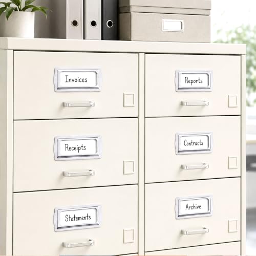 Self Adhesive Metal Bookplates for Books Cards 10Pcs Horizontal Clip Label