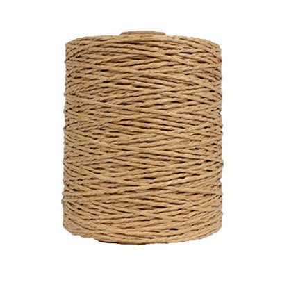 Natural Cotton Rayon Raffia Yarn for Brown Crochet Summer Sun Hat, Beach Bag, Raffia Ribbon Crochet Straw Knit Yarns, Knitting Craft Packing Twine Materials,280 Meters/306 Yards - color: Brown