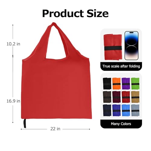 Foldable Shopping Bag, Reusable Grocery Bag Holder, Tote Bags - color: B3-red 2
