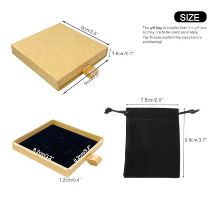 Quacc Jewelry Gift Box, Necklace Bracelet Organizer (Light Brown) - color: Light Brown