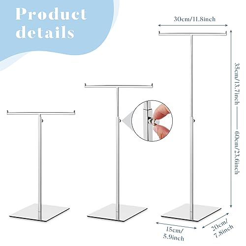 Leinuosen 4 Pcs Tabletop Purse Display Stand Metal T Bar Display - color: Silver