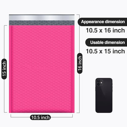 UCGOU Bubble Mailers 10.5x16" 40 Pack Usable Size 10.5x15" Hot Pink Padded - color: Hot Pink, size: 10.5x16" 40PC