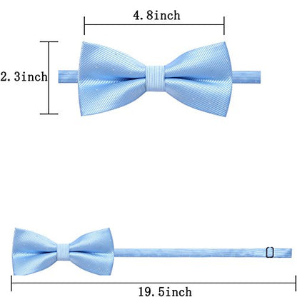 AUSKY 8 PACKS Elegant Adjustable Pre-tied Bow Ties for Men Boys (1&4&5&6&8 Pack for option) - color: G