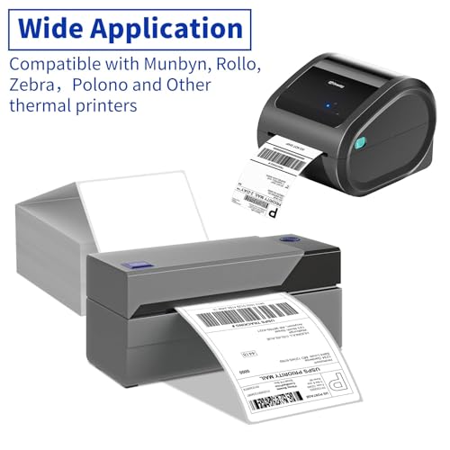4x6 Direct Thermal Labels, 1000 Fanfold Labels with Perforated Line - color: White-1000 Labels