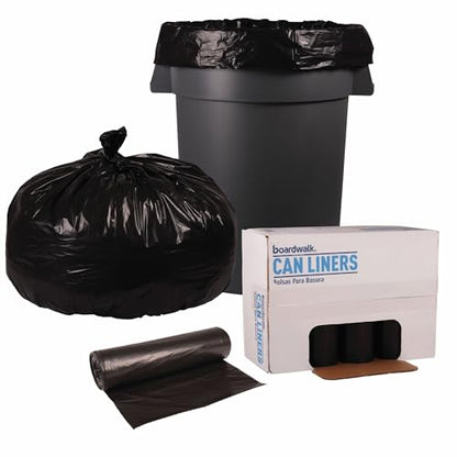 Boardwalk BWK522 Super Extra-Heavy Repro Can Liner, 43" x47", 1.6 Mil, 56 gal, Black, 25 Bags per Roll (Pack of 4 Rolls)
