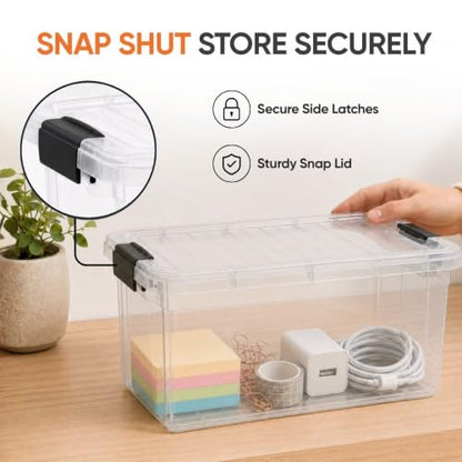 Superio 2.5 Quart Clear Plastic Storage Boxes with Lids, Stackable Organizer Containers, BPA-Free Storage Bins for Home, Office, School & Dorm, 2 Pack - size: 2.4 Quart