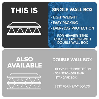 1 Cu Ft Ready To Ship Carton with Dark Blue Crinkle Paper 12x12x12" - color: Dark Blue, size: Single Wall Box