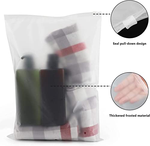 Clear Plastic Bags for Clothes Storage, 25pcs 12x16 Picture Frame Frosted Poly Bags for Shipping Bikini, Swimsuit, Jeans, Jacket, T Shirt, 3 mil Thick with Zipper with Vent Holes - size: 12x16"