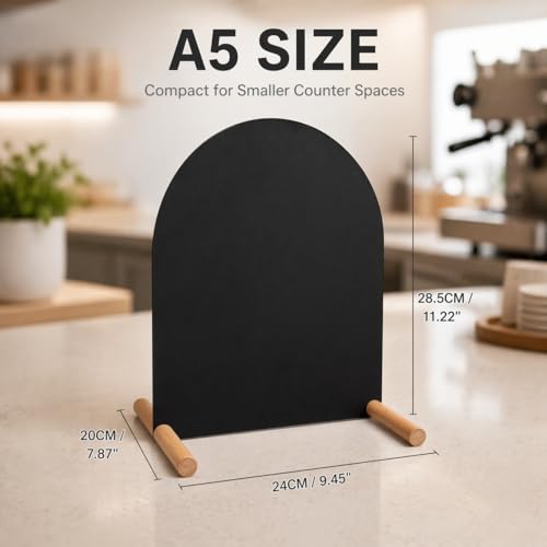 Tabletop Menu Display Stand with Magnetic Letters and Writable Board - size: A5 Horizontal (11 × 6.7 in)