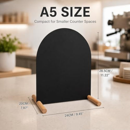 Tabletop Menu Display Stand with Magnetic Letters and Writable Board - size: A5 Horizontal (11 × 6.7 in)