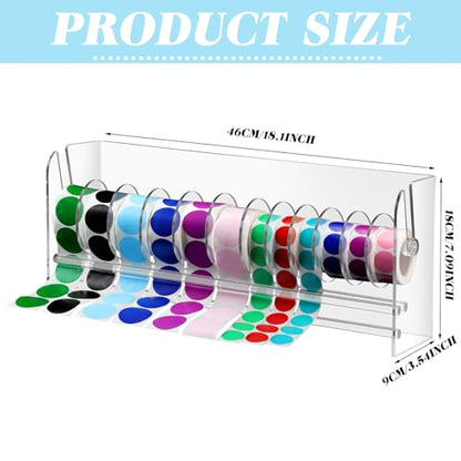 Qilery Sticker Holder Organizer Dispenser Acrylic Roll Label,12 Disks - style: 12 Disks