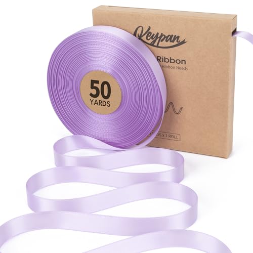 Keypan Lavender Satin Ribbon, 5/8 Inch, 50 Yards - color: Lavender, size: 5/8"