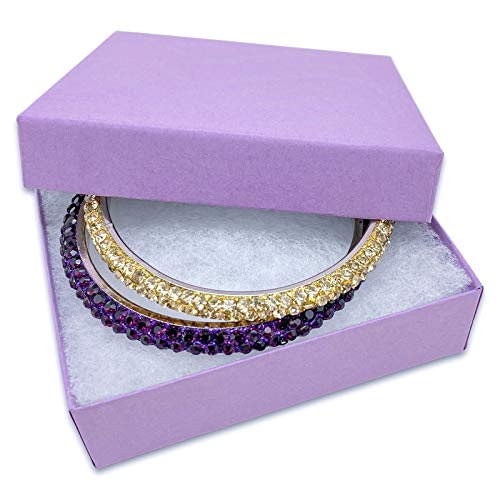 TheDisplayGuys 25 Cardboard Jewelry Gift Boxes with Inserts - Purple - color: Purple Lavender, size: 1 Count (Pack of 25)