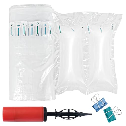 400 PACK Air Pillows for Shipping Supplies Box Filler Bubble Cushioning Alternative to Packing Peanuts for Size 4.72" x 7.87", with Air Pump, Fragile Stickers, Suitable for small transport - size: 4.72" x 7.87"