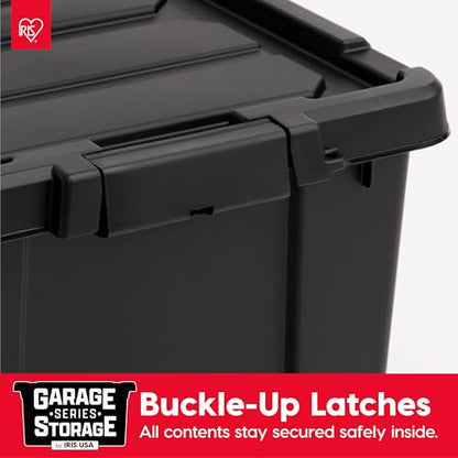 IRIS USA 6-Pack 5 Gal Heavy Duty Lockable Storage Totes with lids, Black - color: Black, size: 5 Gal - 6 Pack