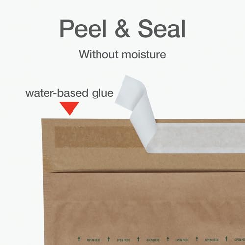 Quality Park 8 x 13 Curbside Recyclable Mailers, Brown Kraft Paper Padded Mailers, Self Seal Closure is Made with Water Based Glue, 100% Recyclable Materials, 20 Pack (1009462)