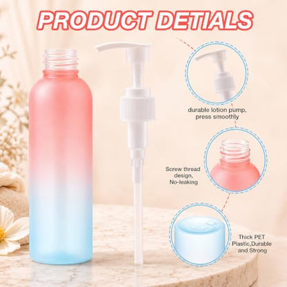 Nuenen 48 Pcs 4oz/120ml Lotion Bottles with Pump, Pink Blue Gradient - color: Pink Blue Gradient