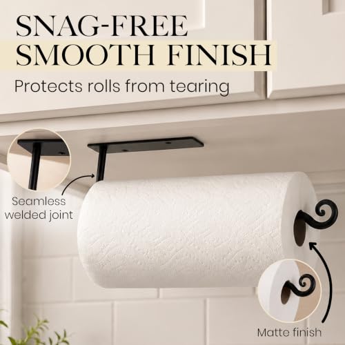 RTZEN Handcrafted Black Paper Towel Holder, Stylish Home Accent Countertop