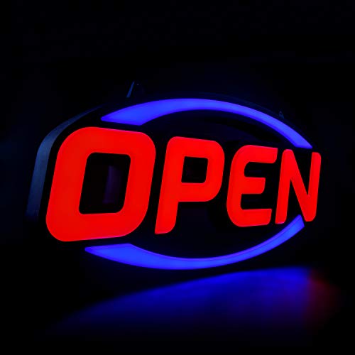 GreenCube 2026 Model 32" x 16" LED Neon Open Sign - Ultra Bright Extra Jumbo Large - Remote Controlled - Get Your Business Seen Day or Night - color: Blue and Red