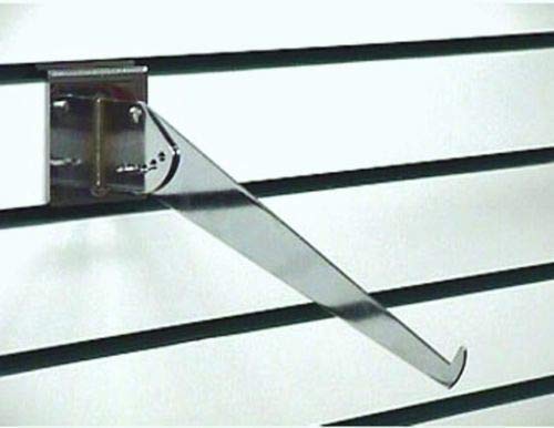 Adjustable Angle Slatwall Shelf Bracket - 8", 10", 12" & 14" Depths Available, Chrome (2, 12" D) - size: 12" D