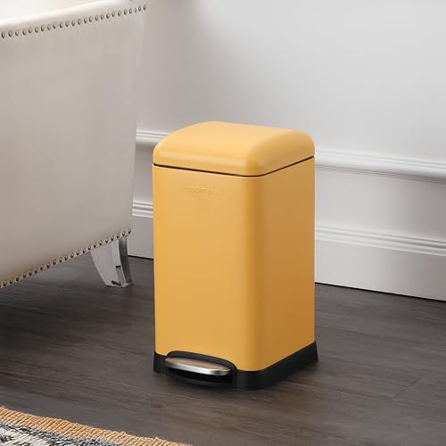 happimess Betty Retro Mini 3.2 Gal Step Trash Can, Daffodil Yellow - color: Daffodil Yellow